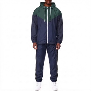 Ensemble veste et pantalon coupe-vent imperméable 2-en-1 à capuche pour homme, color block, séchage rapide, léger, tenue de sport décontractée pour l'hiver - Product Image 4