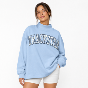 เสื้อสเวตเชิ้ตคอวีปักลายช็อกโกแลตสไตล์วาร์ซิตี้สำหรับผู้หญิง รุ่น TSI-MN-096 - Product Image 5