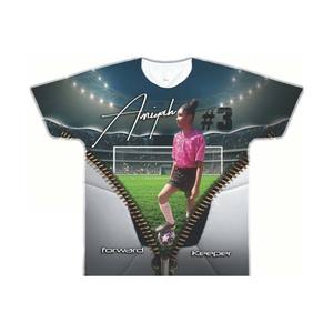 Camisetas Casuales de Cuello Redondo para Hombre, al por Mayor, con Estampado Digital Personalizado en la Parte Delantera, Corte Regular, Transpirables, de Secado Rápido, Poliéster/Algodón - Product Image 1