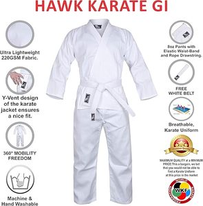 Conjunto de Uniforme de Karate Blanco para Adultos con Cinturón, 100% Algodón, Duradero, Corte Regular, Unisex, Ropa de Artes Marciales - Product Image 3