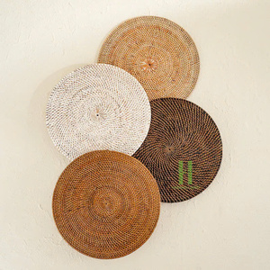 New Arrival Green Wavy <b>Placemat</b> Scalloped Rattan <b>Placemats</b> for Dining Table Boho Rattan Charger Plates Customize from Vietnam - Product Image 6
