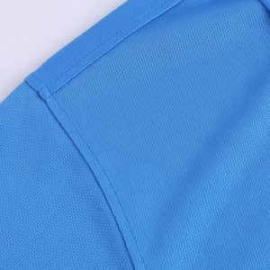 Polo à manches courtes bleu pour homme, couleur unie, décontracté, tricoté en piqué, boutonné, coupe classique - Product Image 6