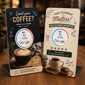 Carte de commentaires client intelligente avec code QR, mini-étiquette NFC NTAG213 13,56 MHz en PVC personnalisée OEM ODM pour les restaurants et les entreprises - Product Image 4