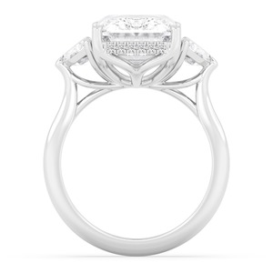Anillo de compromiso arquitectónico de oro rosa de 10 quilates con diamantes cultivados en laboratorio, 9.10 quilates en total, corte radiante Cadillac y redondo, contemporáneo - Product Image 4