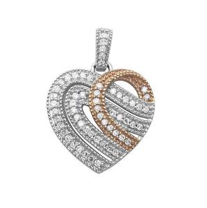 จี้รูปหัวใจสองสีแบบพรีเมียมประดับเพชรโมอิสซาไนต์ VVS สไตล์ฮิปฮอป สำหรับแฟชั่น ราคาโรงงาน - Product Image 4