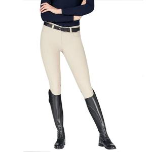 Culotte d'équitation taille haute pour femme, longueur intégrale, en tricot extensible quatre directions (Spandex/Coton), couleur unie, fermeture boutonnée, personnalisable - Product Image 1