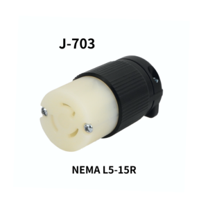 Connecteur électrique Hubbell compatible J-703 Secure NEMA L5-15 Twist-Lock 125V 15A CUL pour compresseurs industriels - Product Image 1