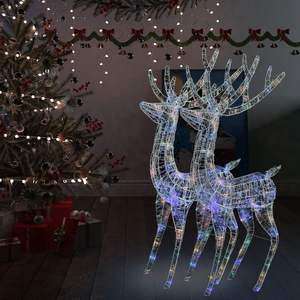Juego XXL de 2 Luces de Reno Navideñas Acrílicas Multicolor para Decoraciones Festivas - Product Image 1