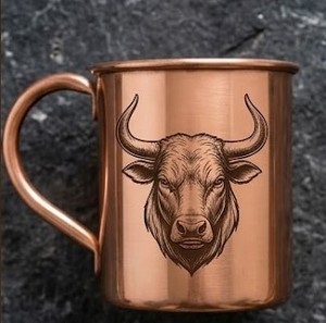 Taza Moscow Mule de Cobre Puro Grabada con Láser, de Lujo, Clásica, Lisa, de Metal, Resistente, con Forma Cilíndrica - Product Image 6