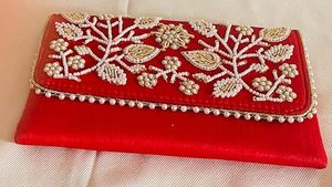 Beautiful Embroidered Clutch <b>Purse</b> for Ladies with Colorful Handwork and Elegant Wedding Party Style <b>Cheap</b> Deal - Product Image 5