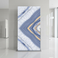 Carrelage mural en porcelaine brillant poli 600x1200mm, style moderne, effet brique, pour extérieur, antidérapant, bleu Sigma