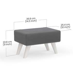 Pouf rectangulaire multifonction en bois d'ingénierie Midase, tabouret/mobilier d'appoint, repose-pieds avec assise en mousse gonflée - Product Image 1
