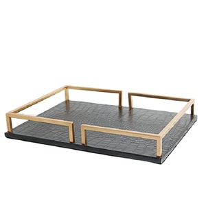 Bandeja de Metal hecha a mano personalizada para servir café y té, mesa de comedor, bandeja superior para el hogar, oficina, fiesta, boda, bandeja de servicio de alimentos - Product Image 2