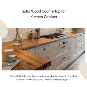 Durable Solid Wood Countertop for <b>Kitchen</b> and Workspace Natural <b>Table</b> Top Smooth Finish Eco-Friendly Wood for Modern Interiors - Product Image 3
