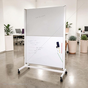 SYH Office Equipment Aluminum Frame Sliding Magnetic Metal Porcelain/Lacquer Surface Whiteboard <b>Easel</b> Non-Foldable - Product Image 6