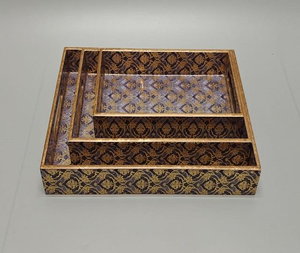 Elegante Bandeja Rectangular de Madera MDF con Diseño Art Deco, Impresa, de Lujo, Clásica, Artesanal, para Servir en el Hogar, Comedor, Bodas, Ramadán - Product Image 3