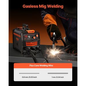 Saldatrice MIG 130Amp Sinergica IGBT Inverter 110V Senza Gas a Filo Continuo Portatile per Ferro e Metallo - Product Image 2