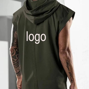Haut de sport sans manches à capuche personnalisé pour homme, idéal pour la musculation et le fitness - Product Image 4