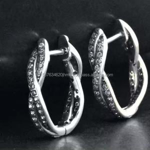Pendientes de diamantes cultivados en laboratorio redondos de oro de 14kt certificados por IGI/GIA, joyería de boda de plata esterlina, Idea de regalo perfecta - Product Image 1