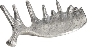 Bol décoratif moderne de luxe en forme de bois de cerf argenté pour la décoration de cabane ou de lodge, en aluminium moulé, sans BPA, résistant à la chaleur - Product Image 3