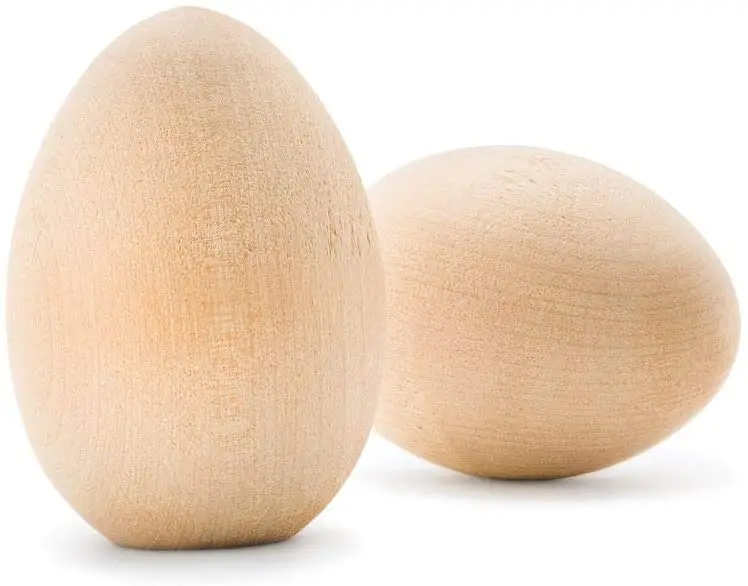 Bolsa de huevos de madera de 25 huevos de madera sin terminar de fondo plano huevo artesanal de madera suave para Pascua y exhibición listo para pintar Decoración