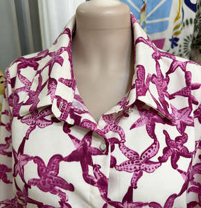 เดรสเชิ้ตผ้าซาตินพิมพ์ลายปลาดาว แขนยาว ติดกระดุม ทรงมิดิ สวมใส่สบาย ระบายอากาศได้ดี ซักได้ เหมาะสำหรับวันพักผ่อนริมชายหาด - Product Image 4