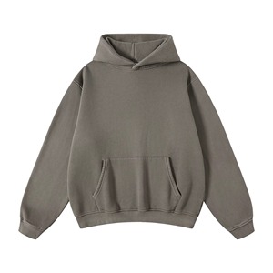 Sweat à capuche oversize en molleton bouclette pour homme, pull d'été avec poche kangourou, poignets côtelés, séchage rapide - Product Image 3