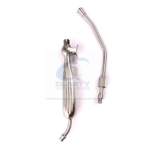 Cannule d'aspiration chirurgicale ORL réutilisable en acier inoxydable, instrument chirurgical manuel, classe I, certifié CE, OEM - Product Image 1