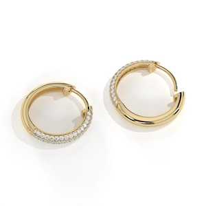 ต่างหูห่วงทรงกลมประดับมอสซาไนต์คุณภาพพรีเมียม ทองคำแท้ 14K เครื่องประดับชั้นดีสำหรับผู้หญิง ของขวัญสำหรับงานแต่งงานและงานหมั้น - Product Image 5