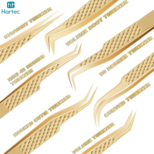 Precision Stainless Steel Gold Eyelash Tweezers Wholesale 7-Piece Set Volume & Classic Lash Extension Supplies Beauty <b>Tools</b> Kits - Product Image 6