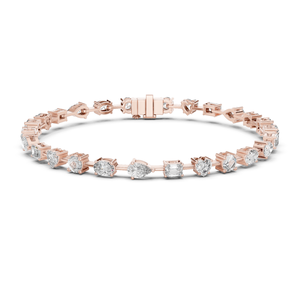 10 K <b>Gold</b> Multi Shape Diamond Bracelet 3.99ct Round Heart Emerald Oval Pear Genuine Diamond Fine Jewelry Wholesale - Product Image 1