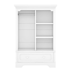Armoire blanche ouverte pour enfants avec tige de suspension Étagères ouvertes et grand tiroir bas pour un accès facile au sol - Product Image 6