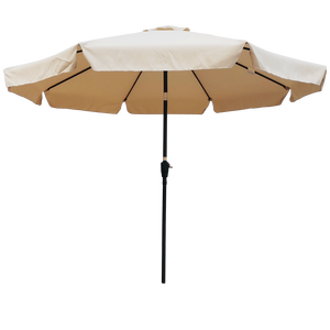 Ombrellone da Giardino Rotondo da 3 Metri con Manovella e Pulsante di Inclinazione, Base per Tavolo da Mercato, Ideale per Esterni, Giardino, Terrazza, Cortile, Piscina - Product Image 5