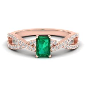 Anillos de compromiso de oro macizo de 14k con moissanita VVS de REYES a precio mayorista para mujer, corte esmeralda, anillo con piedra preciosa de 0.5 quilates - Product Image 5