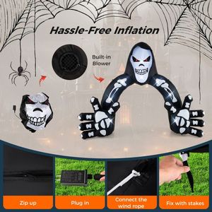 Arco Gonfiabile di Halloween a Forma di Grim Reaper per Decorazione Esterna con Picchetti e Sacche d'Acqua - Product Image 5
