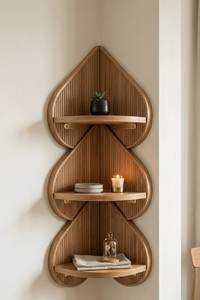 Estante de Pared Moderno Integrado, Estante Flotante Decorativo, Panel de Madera, Organizador de Almacenamiento para Sala de Estar, Decoración del Hogar - Product Image 3