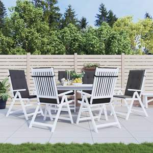 6 uds. Melange antracita cojines para sillas con respaldo alto para exteriores 47,2 "x 19,7" x 1,6 "tela - Product Image 3