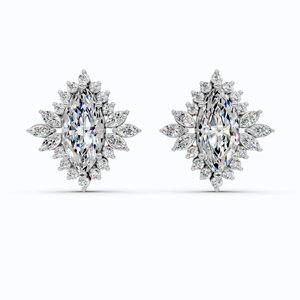 Pendientes Art Deco con Diamante Cultivado en Laboratorio Corte Marquesa de 2.50 CT, Chapados en Rodio, Oro Sólido de 14K, Certificados por IGI, Regalo de Boda - Product Image 5