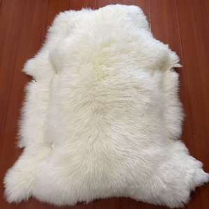 Alfombra de Piel de Cordero Natural Blanca, Alfombra Gruesa para Sofá, Alfombra Grande de Fibras Largas y Rizadas, Alfombra de Piel de Oveja Australiana de Lujo para Decoración del Hogar - Product Image 4
