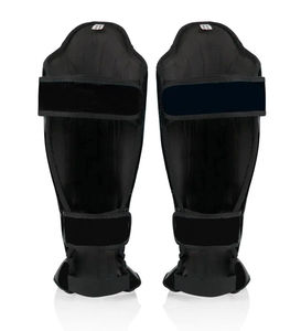 Protectores de Espinillas de Boxeo Negros de Cuero Genuino con Acolchado Frontal Reforzado, Nuevos Protectores Deportivos de Seguridad para Piernas y Pies - Product Image 5
