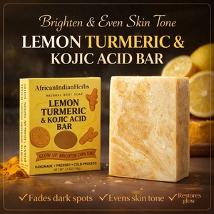 Lemon Turmeric Kojic Acid <b>Exfoliating</b> Cleansing <b>Bar</b> for Daily Skin Care Custom Label Wholesale Face and Body <b>Soap</b> Supplier - Product Image 5