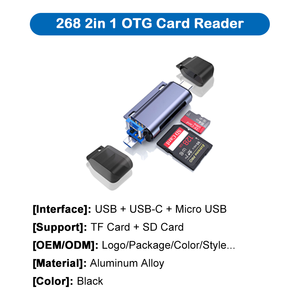 โรงงานเจยา ขายส่ง เครื่องอ่านการ์ด USB/USB-C/<span class=keywords><strong>Micro</strong></span> USB TF/<span class=keywords><strong>SD</strong></span>/MS/<span class=keywords><strong>M2</strong></span> 3-in-1/4-in-1 อลูมิเนียมอัลลอยด์อเนกประสงค์ รองรับ OEM/ODM - Product Image 2