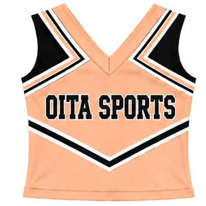 Haut d'uniforme de cheerleading Peach sans manches, col en V, pour femmes et filles, idéal pour les performances, les équipes sportives, les concours de danse et le sport - Product Image 1