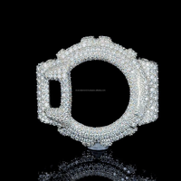 Montre analogique mécanique en acier inoxydable personnalisée GShock avec finition diamant moissanite, style streetwear de luxe, hip hop, bling