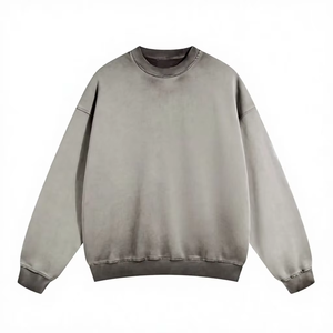 เสื้อสเวตเชิ้ตคอกลมโอเวอร์ไซส์ ผ้าฝ้ายถัก 100% สีพื้น สไตล์ลำลอง ใส่ได้ทั้งชายและหญิง เหมาะสำหรับฤดูใบไม้ร่วง สไตล์สตรีทแวร์ แขนยาว - Product Image 6