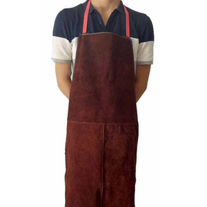 Tablier en cuir tissé résistant au feu, tenue de travail robuste avec doubles poches pour la cuisine - Product Image 1