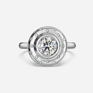 OM GEMS 14K Solid Gold 1.0 CT Round Cut Lab Diamond Halo <b>Ring</b> Fine Jewelry for Women Vintage Inspired Handmade <b>Indian</b> Jewelry - Product Image 3