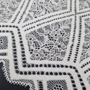 Encaje Elástico Floral Geométrico, Ligero, de Nailon y Spandex, Banda Elástica de 17.5cm, Encaje de Punto para Lencería, Vestidos y Bodas - Product Image 3