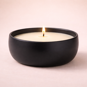 Striped White Ceramic Candle Vessel Wide Bowl Thick Wall Heat Resistant Smooth Matte Finish Single Wick Luxury Reusable Decor - Product Image 6