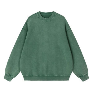 Sudadera Oversize de Cuello Redondo, Color Sólido, Tejida, Unisex, para Otoño, Corte Regular, Manga Larga - Product Image 3